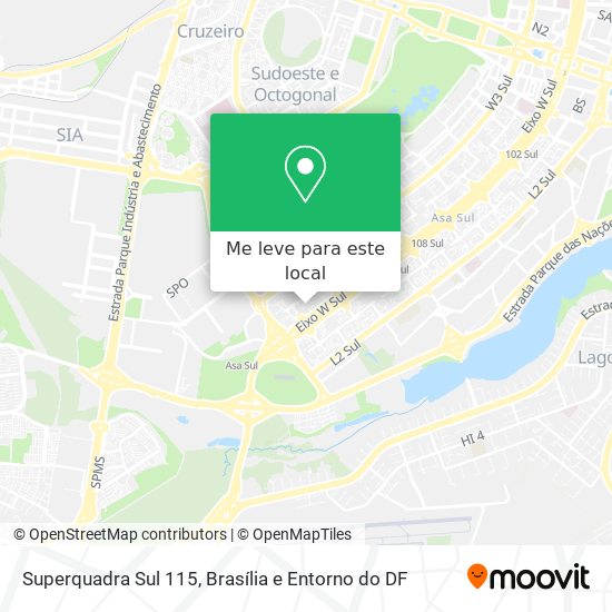 Superquadra Sul 115 mapa