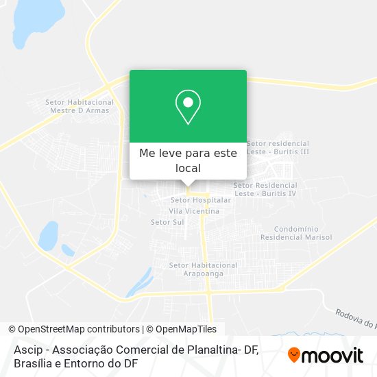 Ascip - Associação Comercial de Planaltina- DF mapa