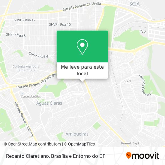 Recanto Claretiano mapa