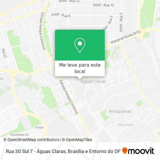 Rua 30 Sul 7 - Águas Claras mapa
