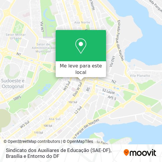 Sindicato dos Auxiliares de Educação (SAE-DF) mapa