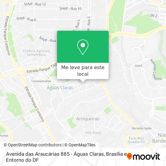 Avenida das Araucárias 885 - Águas Claras mapa
