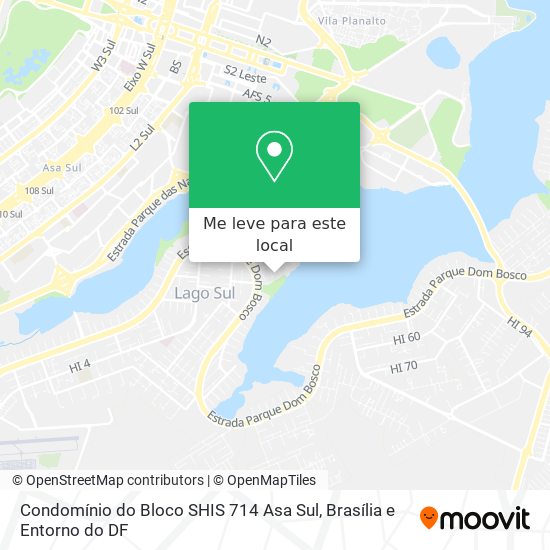 Condomínio do Bloco SHIS 714 Asa Sul mapa