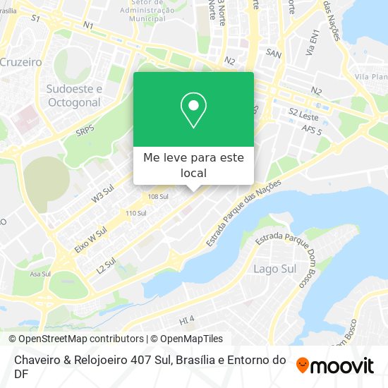 Chaveiro & Relojoeiro 407 Sul mapa