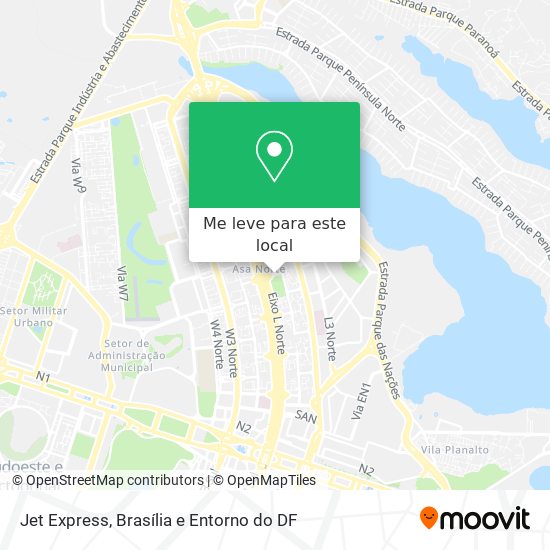 Como chegar até Jet Express em Brasília de Ônibus ou Metrô?