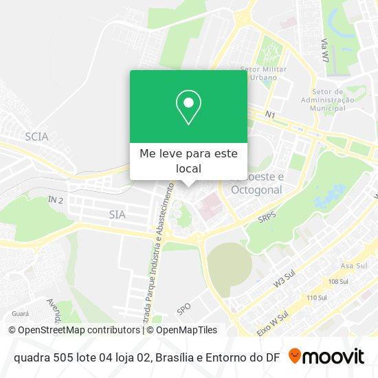 quadra 505 lote 04 loja 02 mapa