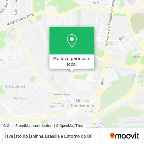 lava jato do japinha mapa