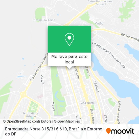 Entrequadra Norte 315/316 610 mapa