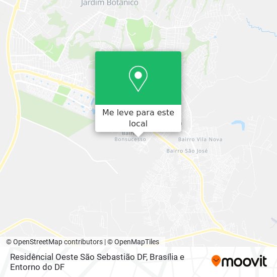 Residêncial Oeste São Sebastião DF mapa
