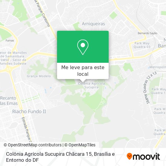 Colônia Agrícola Sucupira Chãcara 15 mapa