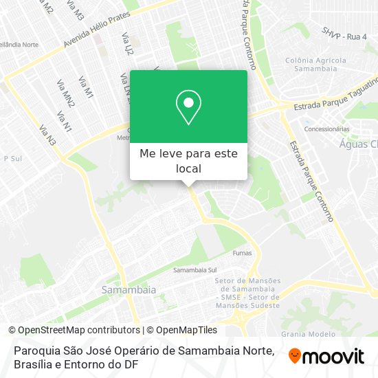 Paroquia São José Operário de Samambaia Norte mapa