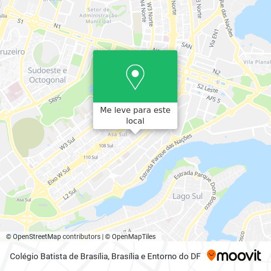 Colégio Batista de Brasília mapa