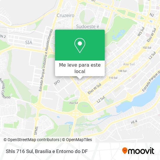 Shls 716 Sul mapa
