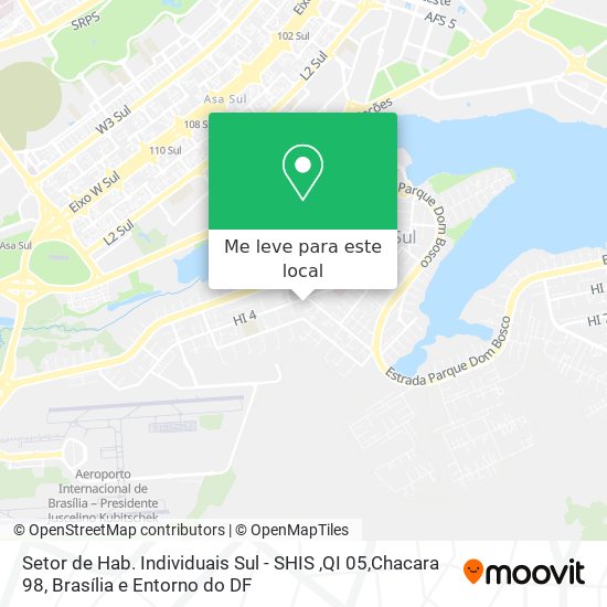 Setor de Hab. Individuais Sul - SHIS ,QI 05,Chacara 98 mapa
