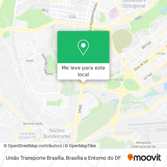 União Transporte Brasília mapa