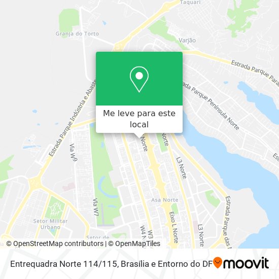 Entrequadra Norte 114/115 mapa