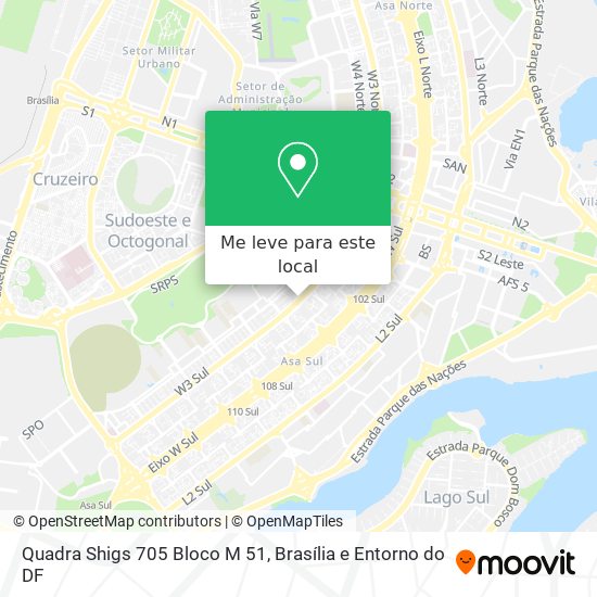 Quadra Shigs 705 Bloco M 51 mapa