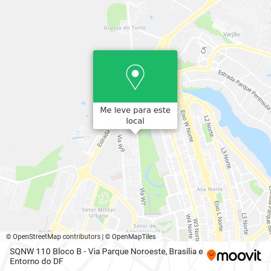 SQNW 110 Bloco B - Via Parque Noroeste mapa