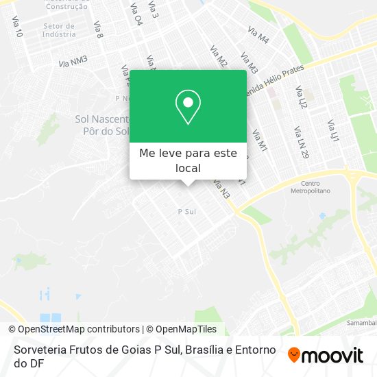 Sorveteria Frutos de Goias P Sul mapa