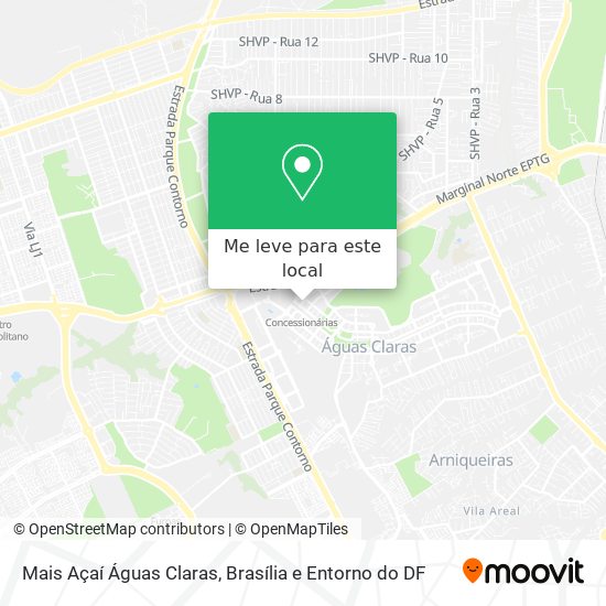 Mais Açaí Águas Claras mapa