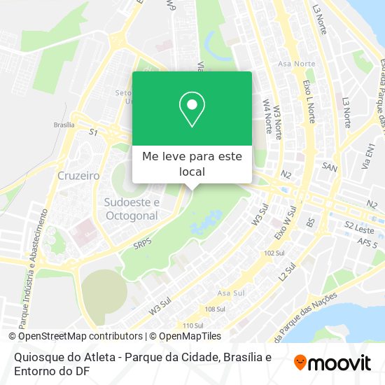 Quiosque do Atleta - Parque da Cidade mapa