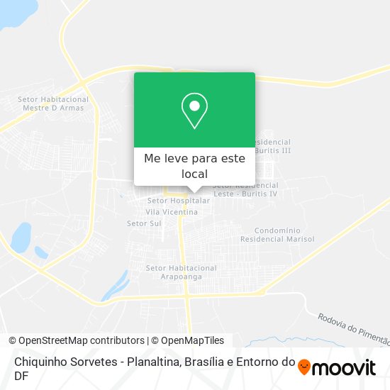 Chiquinho Sorvetes - Planaltina mapa