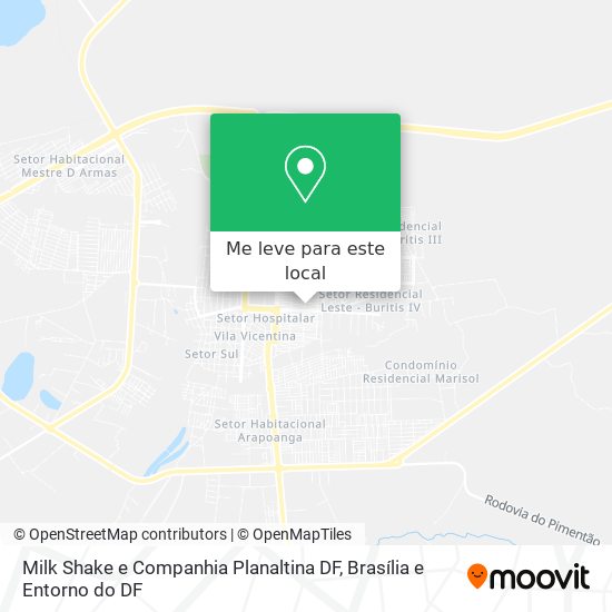 Milk Shake e Companhia Planaltina DF mapa