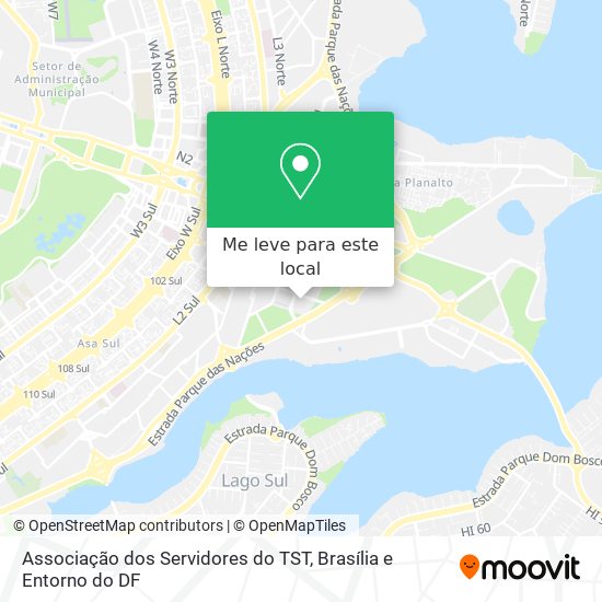 Associação dos Servidores do TST mapa