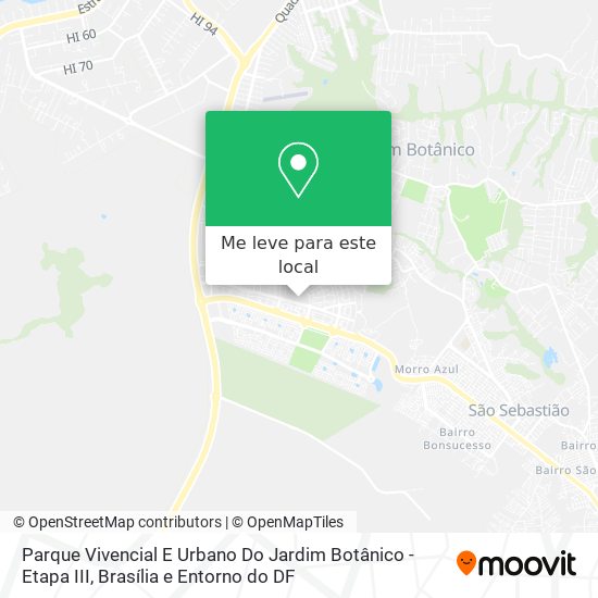 Parque Vivencial E Urbano Do Jardim Botânico - Etapa III mapa