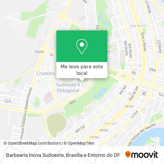 Barbearia Inova Sudoeste mapa