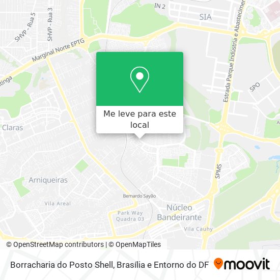 Borracharia do Posto Shell mapa