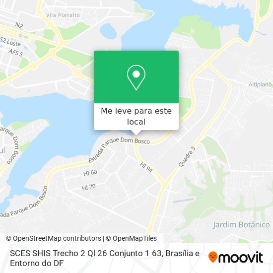 SCES SHIS Trecho 2 Ql 26 Conjunto 1 63 mapa