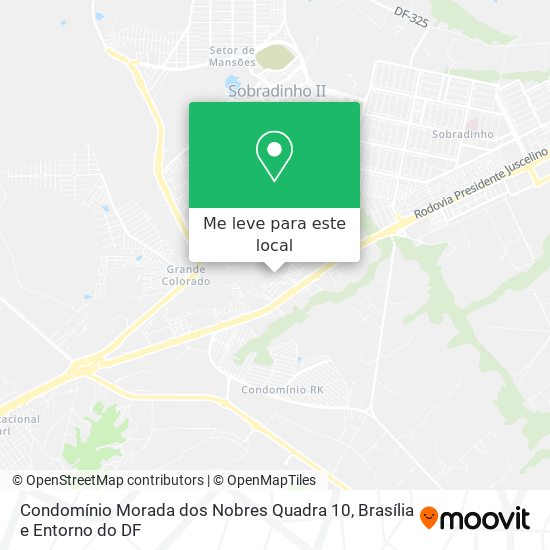Condomínio Morada dos Nobres Quadra 10 mapa