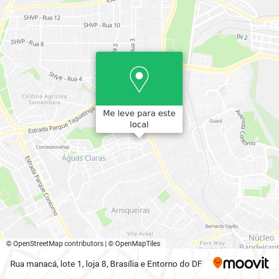 Rua manacá, lote 1, loja 8 mapa