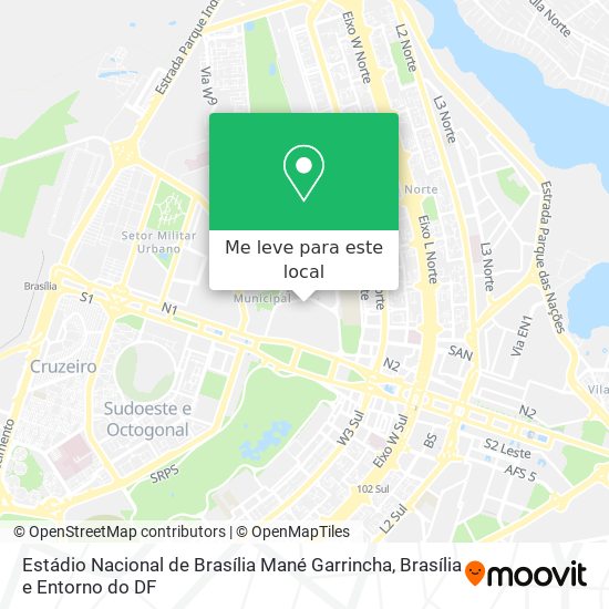 Estádio Nacional de Brasília Mané Garrincha mapa