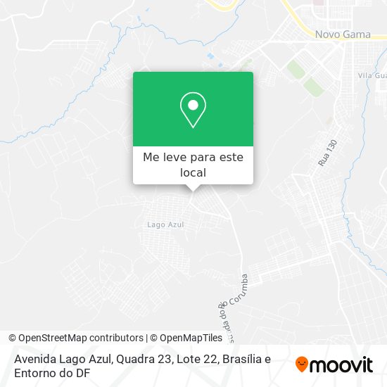 Avenida Lago Azul, Quadra 23, Lote 22 mapa