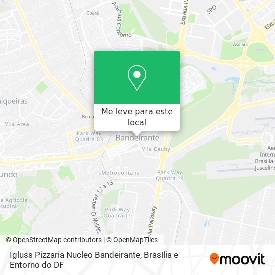 Igluss Pizzaria Nucleo Bandeirante mapa