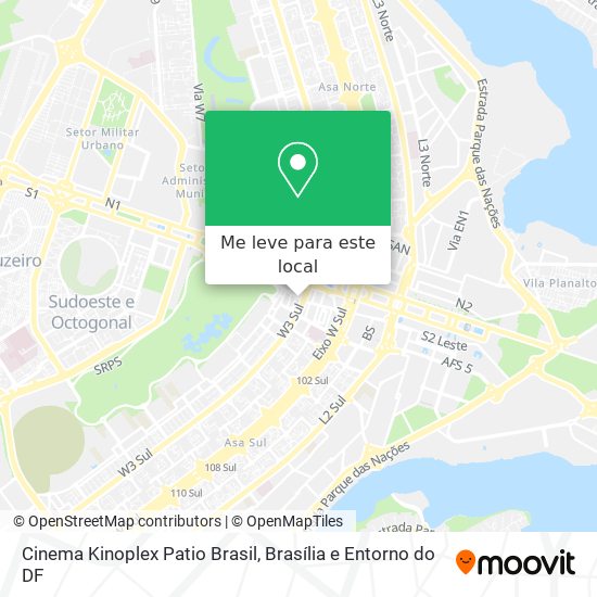 Cinema Kinoplex Patio Brasil mapa