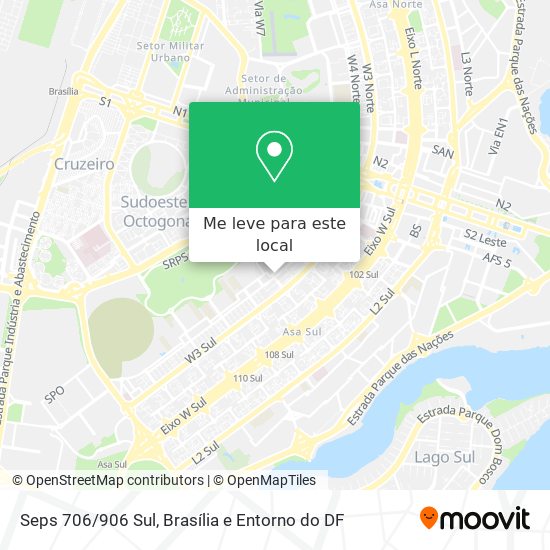 Seps 706/906 Sul mapa