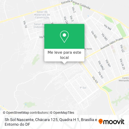 Sh Sol Nascente, Chácara 125, Quadra H 1 mapa