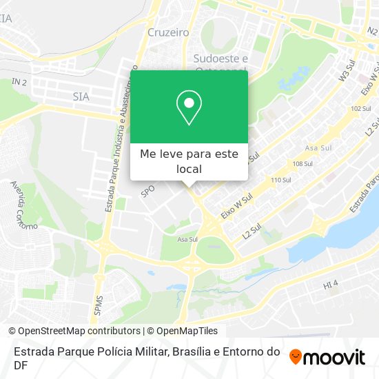 Estrada Parque Polícia Militar mapa