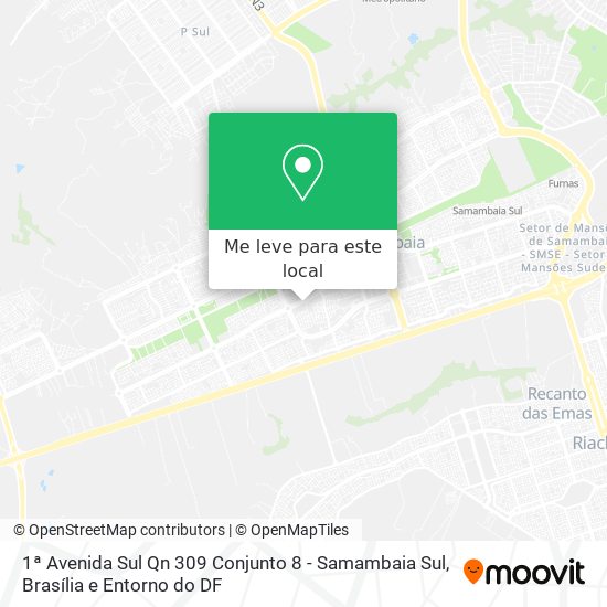 1ª Avenida Sul Qn 309 Conjunto 8 - Samambaia Sul mapa