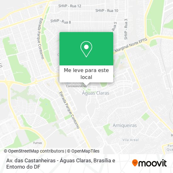 Av. das Castanheiras - Águas Claras mapa