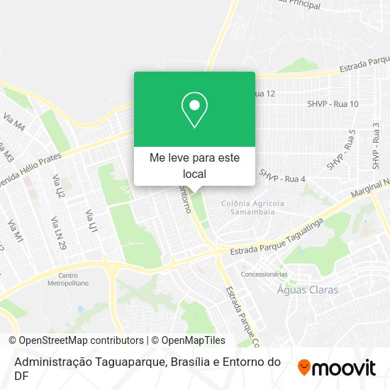 Administração Taguaparque mapa