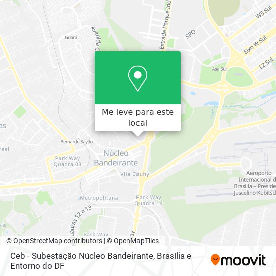 Ceb - Subestação Núcleo Bandeirante mapa