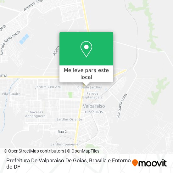 Prefeitura De Valparaiso De Goiás mapa