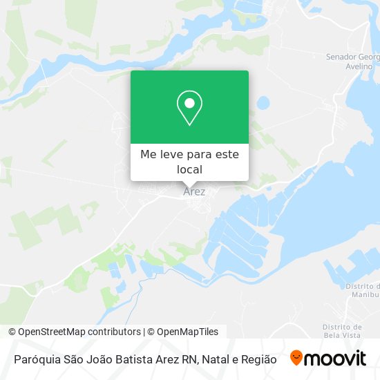 Paróquia São João Batista Arez RN mapa
