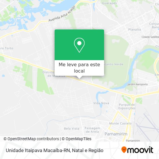 Unidade Itaipava Macaíba-RN mapa