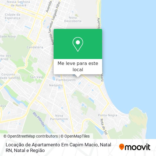 Locação de Apartamento Em Capim Macio, Natal RN mapa