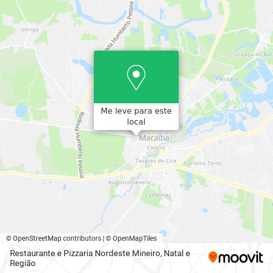 Restaurante e Pizzaria Nordeste Mineiro mapa